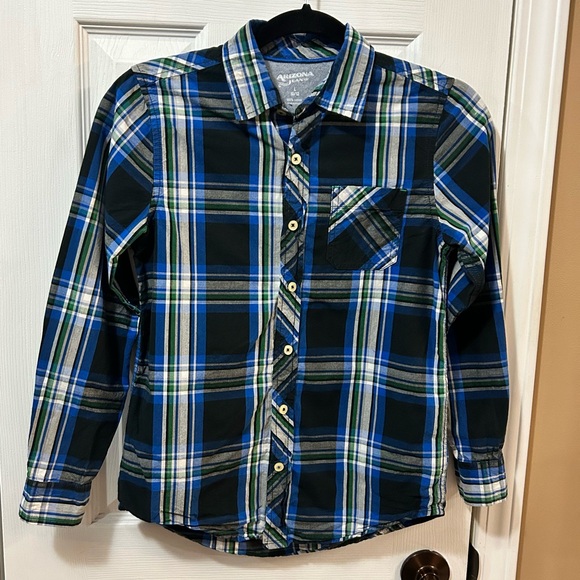 Arizona Jean Company Other - Arizona Boys Large 10/12 Cotton Button Down Plaid Long Sleeve EUC